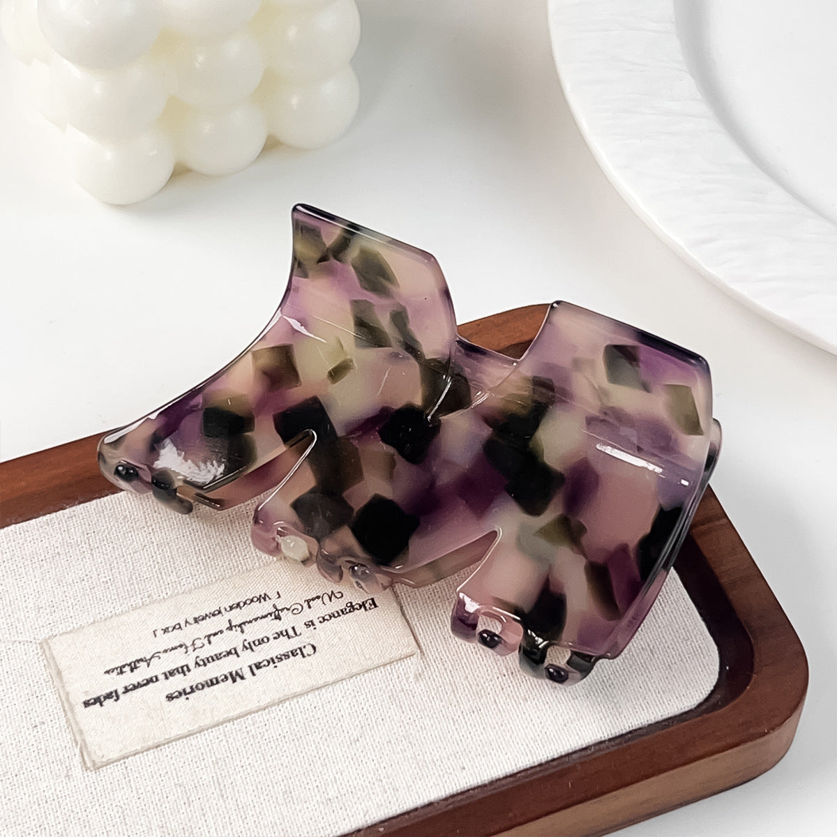 Oversized Swirl Pattern Hair Claw Clip - Color_06