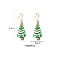 Coiled Wire Tree Drop Earrings - Green