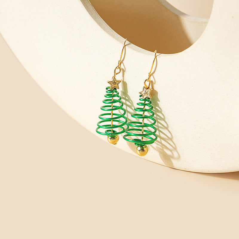 Coiled Wire Tree Drop Earrings - view 1