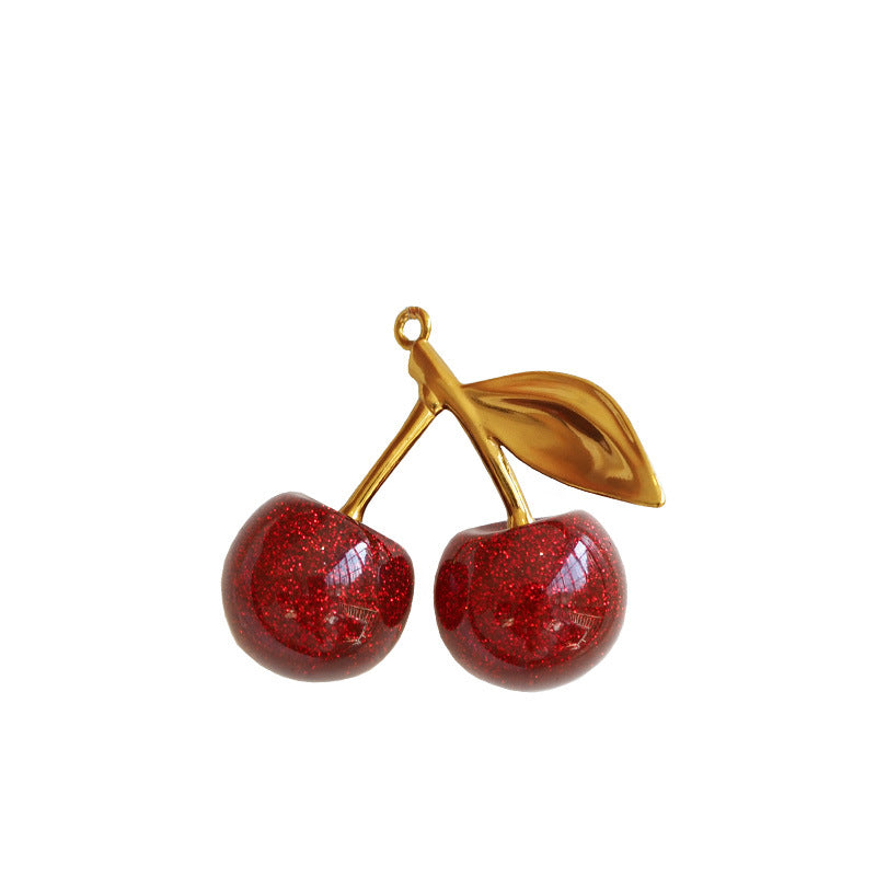 Faceted Cherry Charm Keychain - Color_43