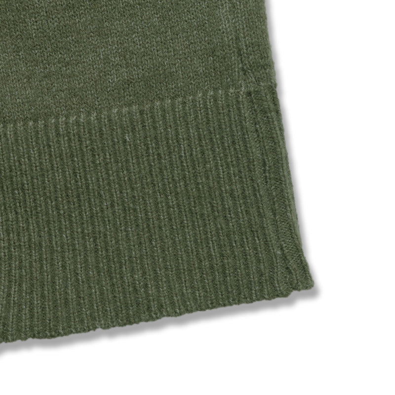 Twist Back V Neck Slouchy Sweater - Green - 7