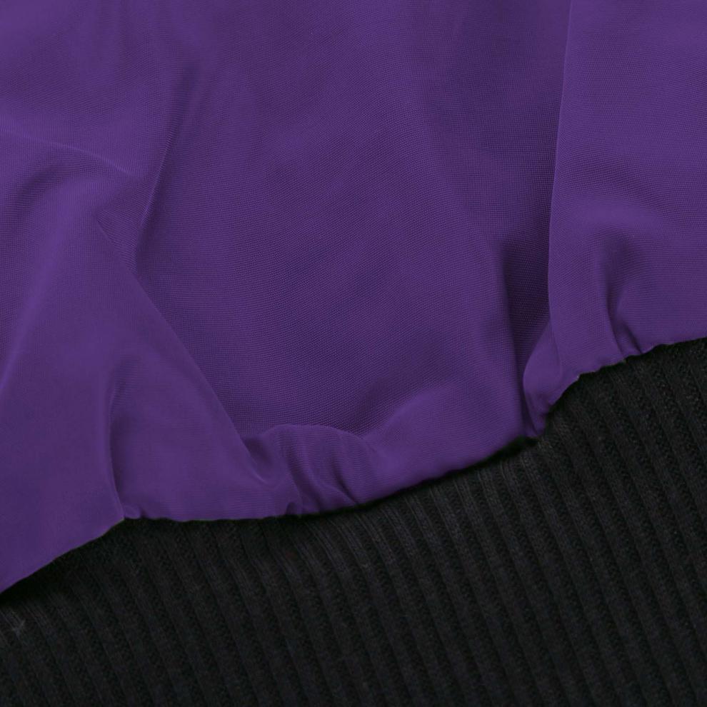 Lightweight Zip Front Ribbed Bomber Jacket - Purple - 3