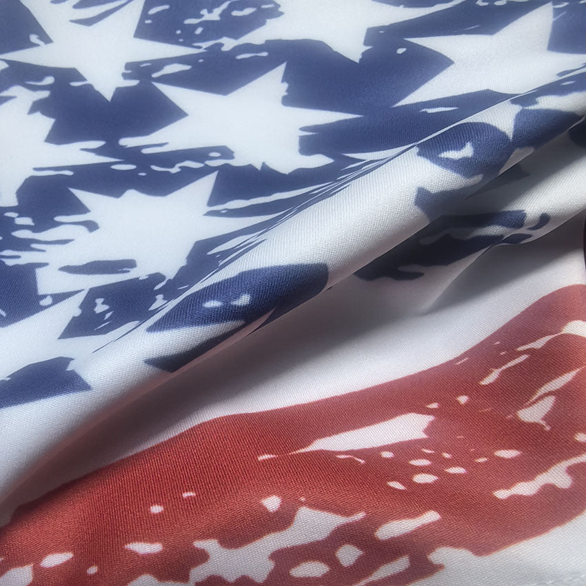 Americana Flag Print High Waist Leggings - Star - 2