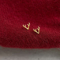 Petite Antler Gold Tone Earrings - Gold
