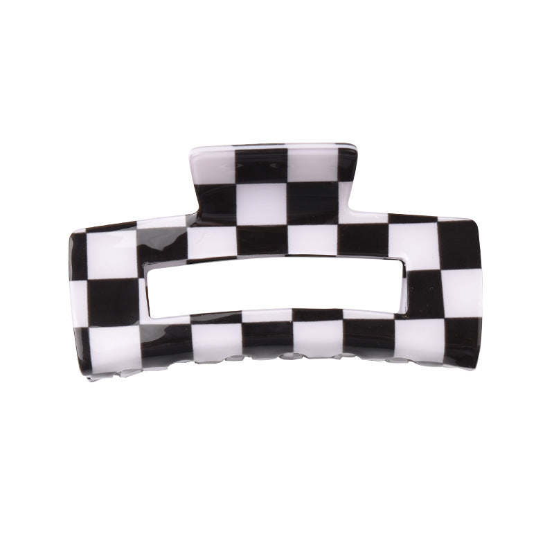 Checkerboard Rectangle Acrylic Claw Clip - view 1