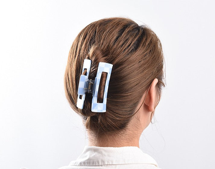 Checkerboard Rectangle Acrylic Claw Clip - view 3
