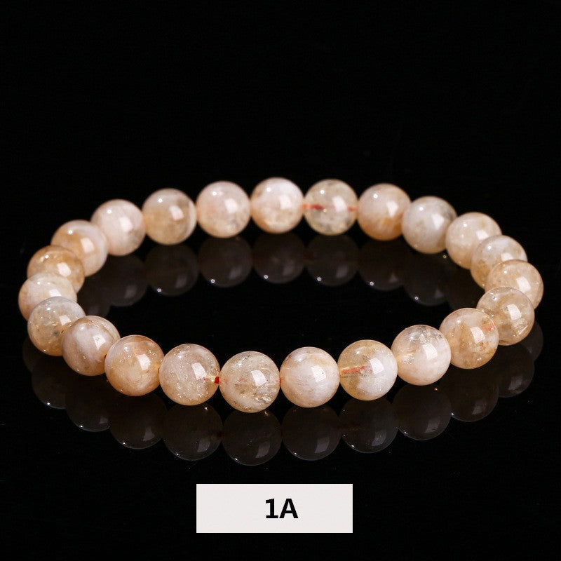 Citrine Round Bead Stretch Bracelet - 1A