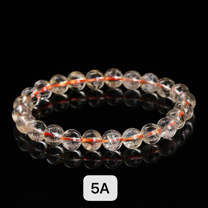 Citrine Round Bead Stretch Bracelet - 5A