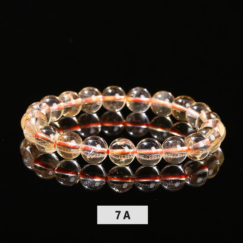 Citrine Round Bead Stretch Bracelet - 7A