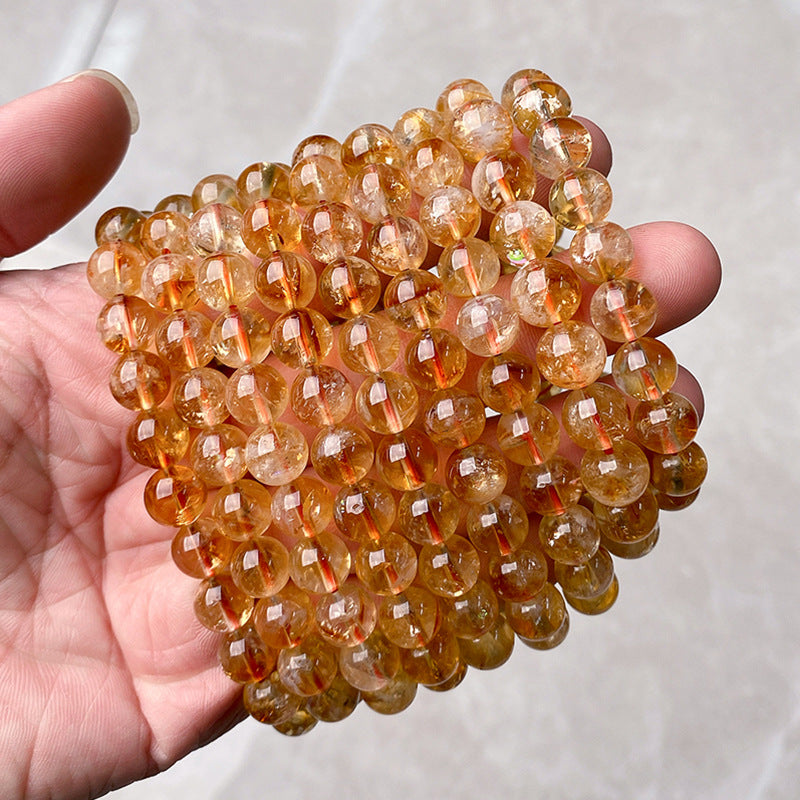 Citrine Round Bead Stretch Bracelet - view 1