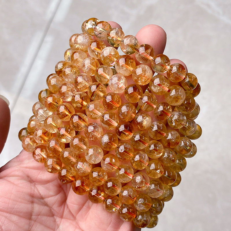 Citrine Round Bead Stretch Bracelet - view 2