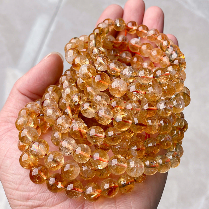 Citrine Round Bead Stretch Bracelet - view 3