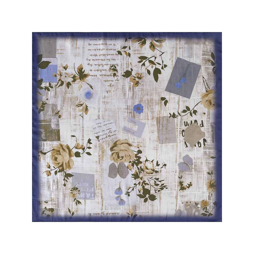 Painted Blossom Print Square Bandana