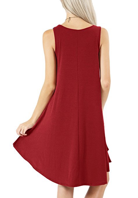 Scoop Neck Swing Dress With Pockets - view 1