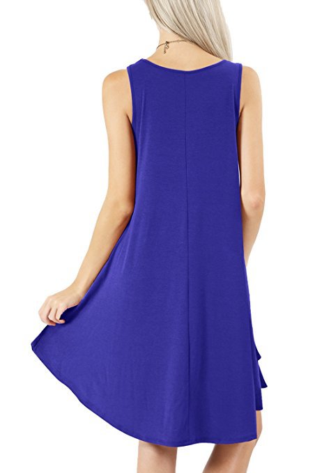 Scoop Neck Swing Dress With Pockets - view 4