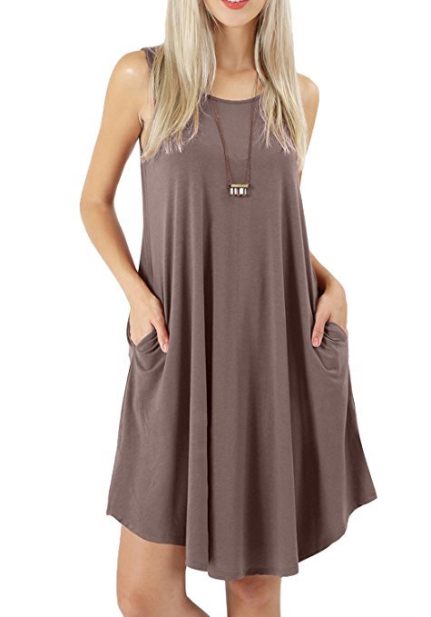 Scoop Neck Swing Dress With Pockets - view 5