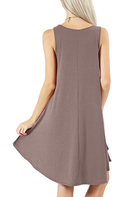Scoop Neck Swing Dress With Pockets - view 6