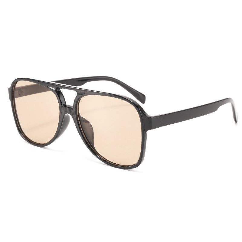 Oversized Retro Double Bar Aviator Sunglasses - NO02