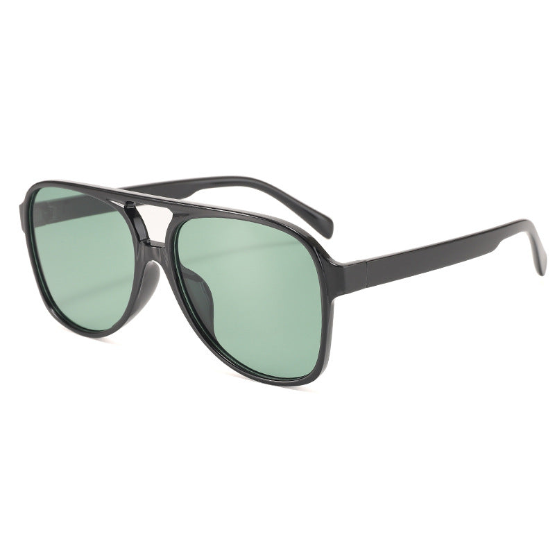 Oversized Retro Double Bar Aviator Sunglasses - NO04