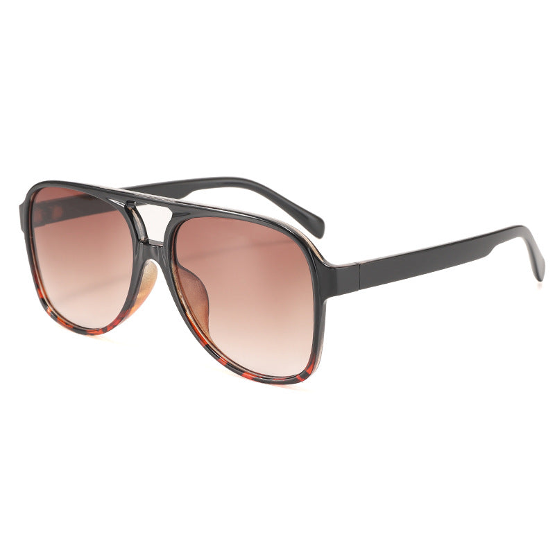 Oversized Retro Double Bar Aviator Sunglasses - NO05