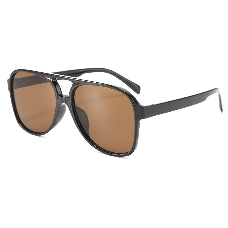 Oversized Retro Double Bar Aviator Sunglasses - NO06