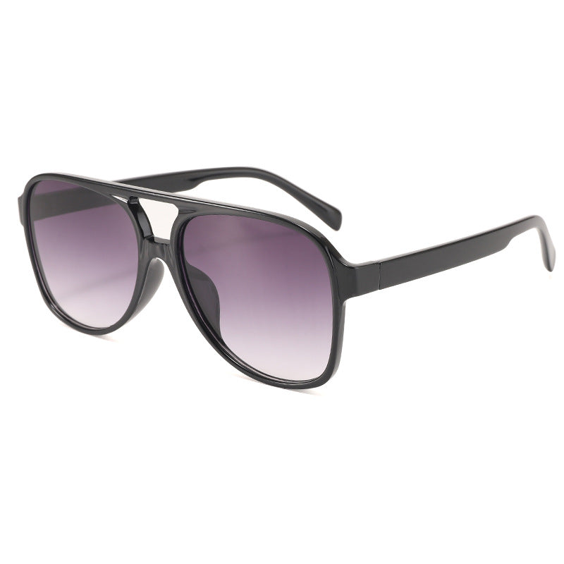 Oversized Retro Double Bar Aviator Sunglasses - NO07