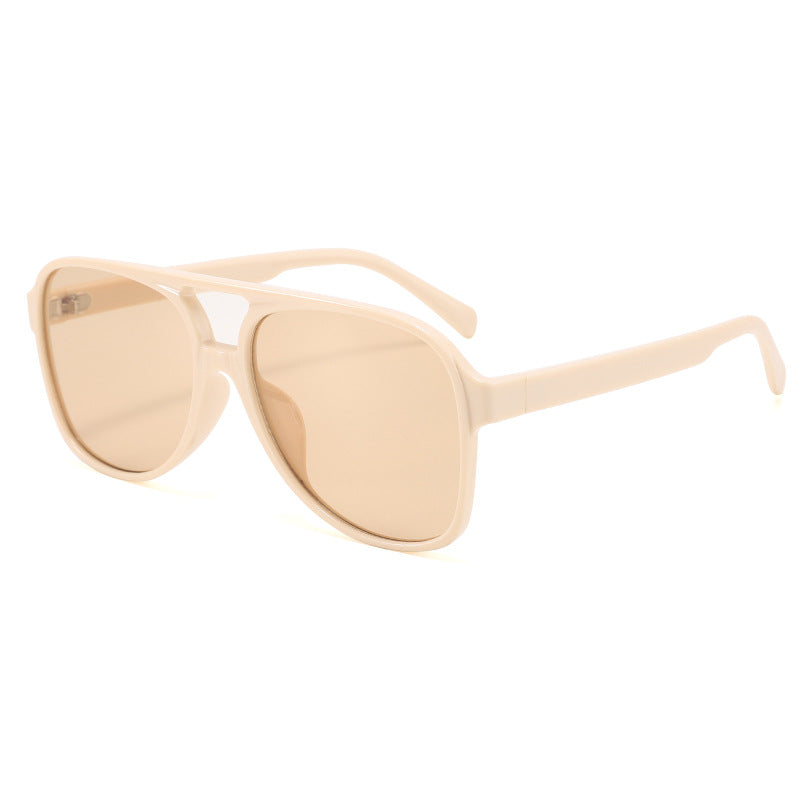 Oversized Retro Double Bar Aviator Sunglasses - NO08