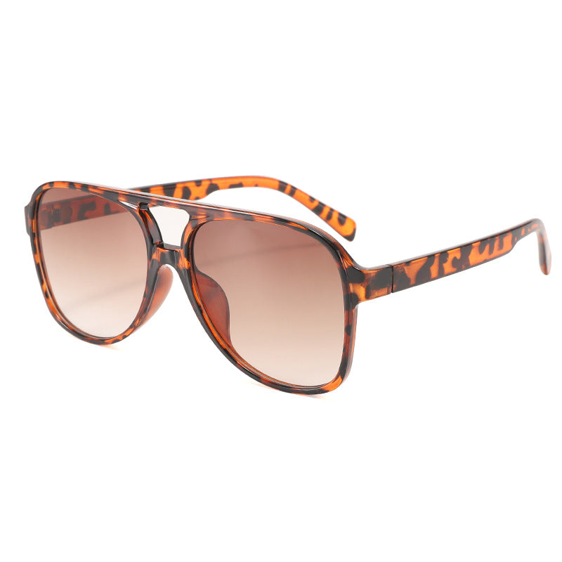 Oversized Retro Double Bar Aviator Sunglasses - NO09