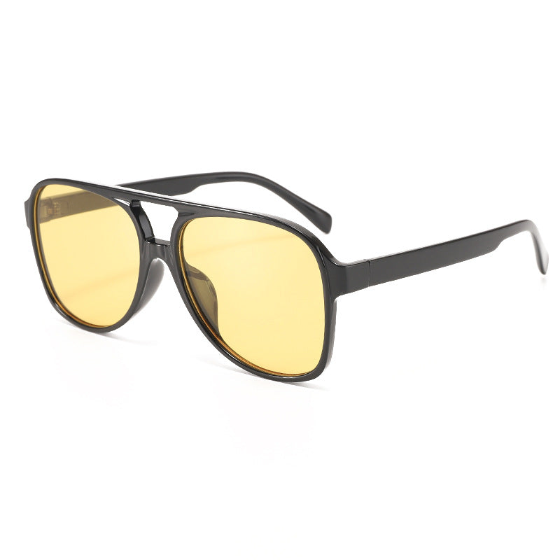 Oversized Retro Double Bar Aviator Sunglasses - NO10