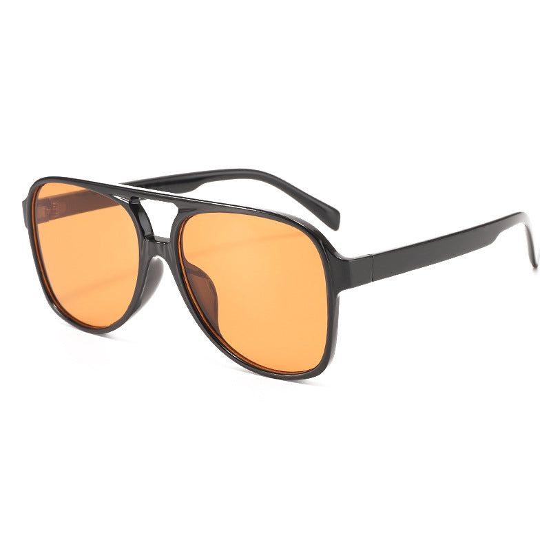 Oversized Retro Double Bar Aviator Sunglasses - NO11