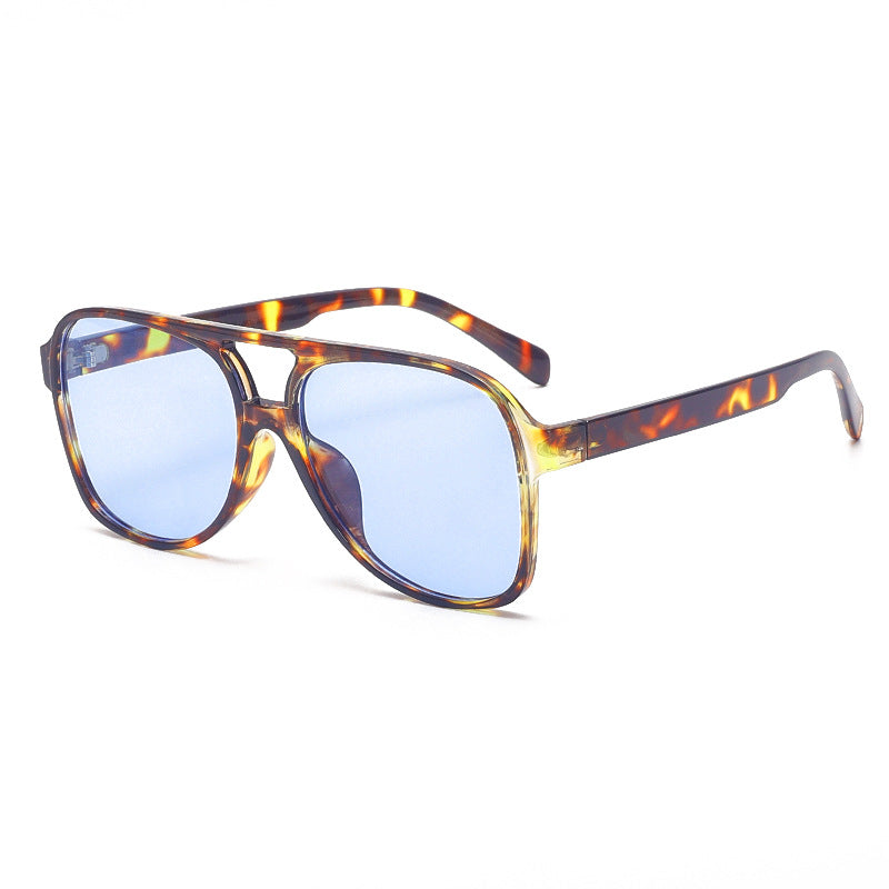 Oversized Retro Double Bar Aviator Sunglasses - NO12