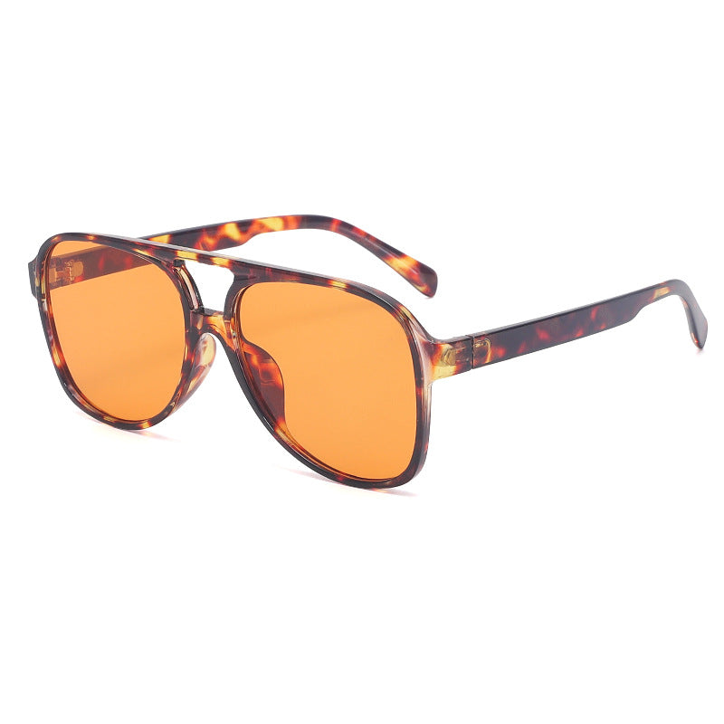 Oversized Retro Double Bar Aviator Sunglasses - NO13