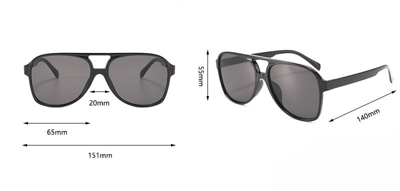 Oversized Retro Double Bar Aviator Sunglasses