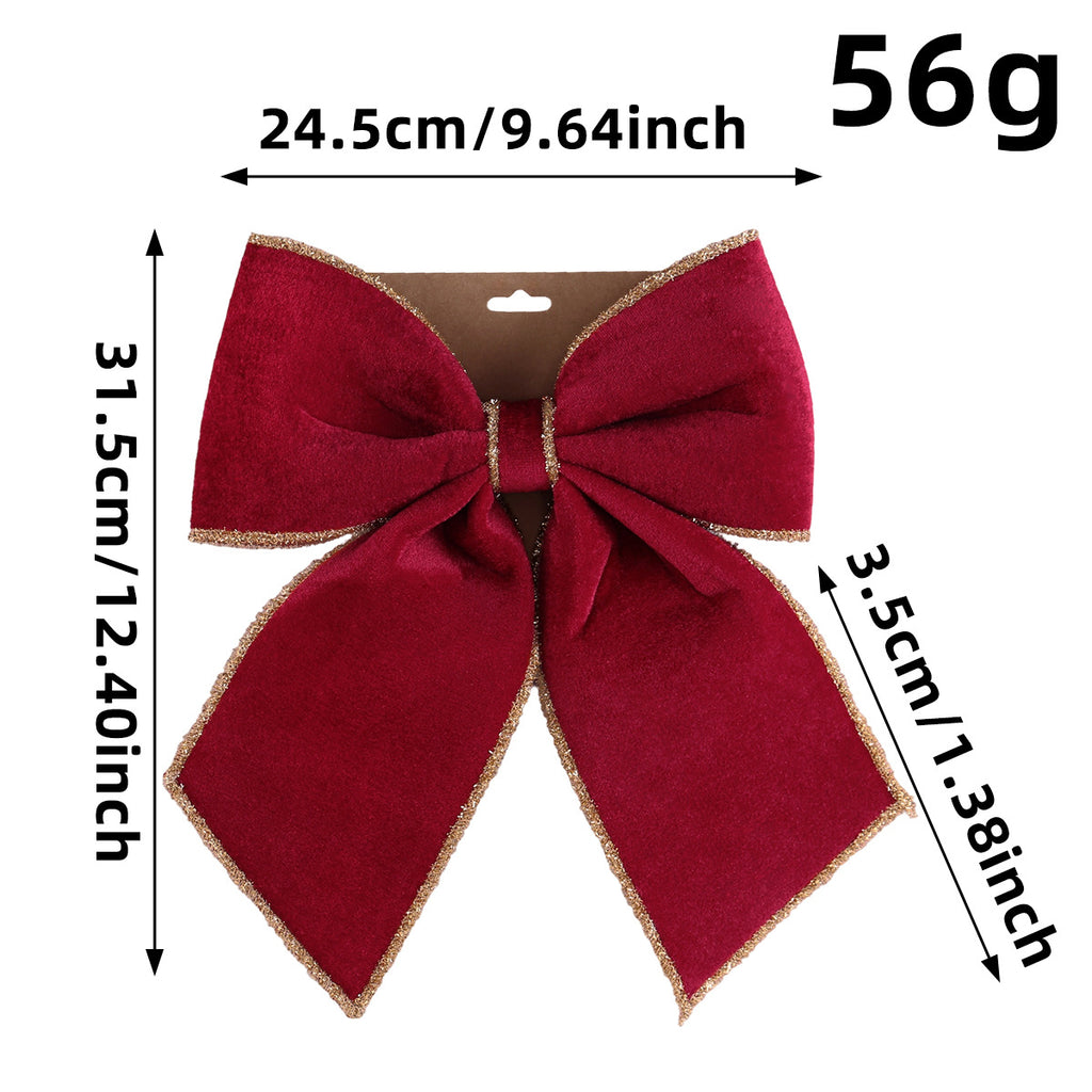 Velvet Christmas Bow Decoration in Three Sizes - M-Redgold