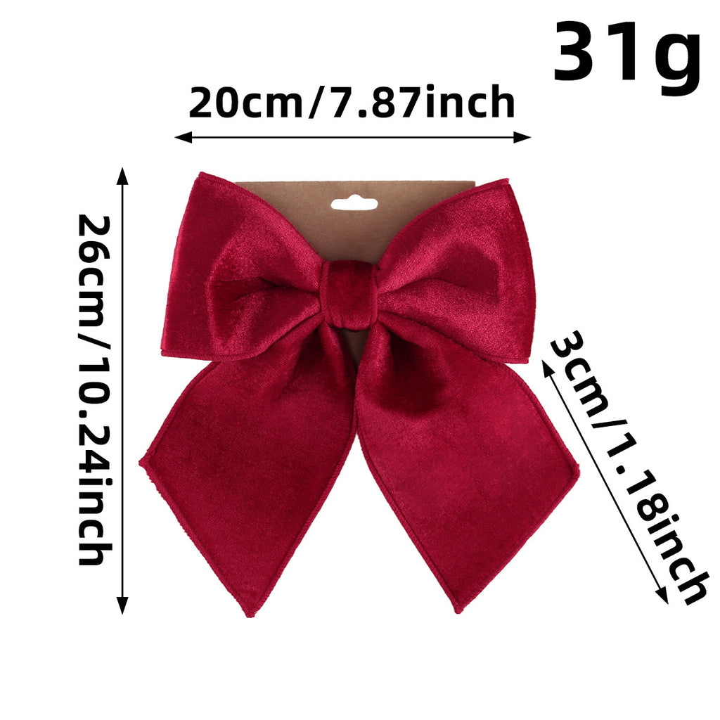 Velvet Christmas Bow Decoration in Three Sizes - S-Red