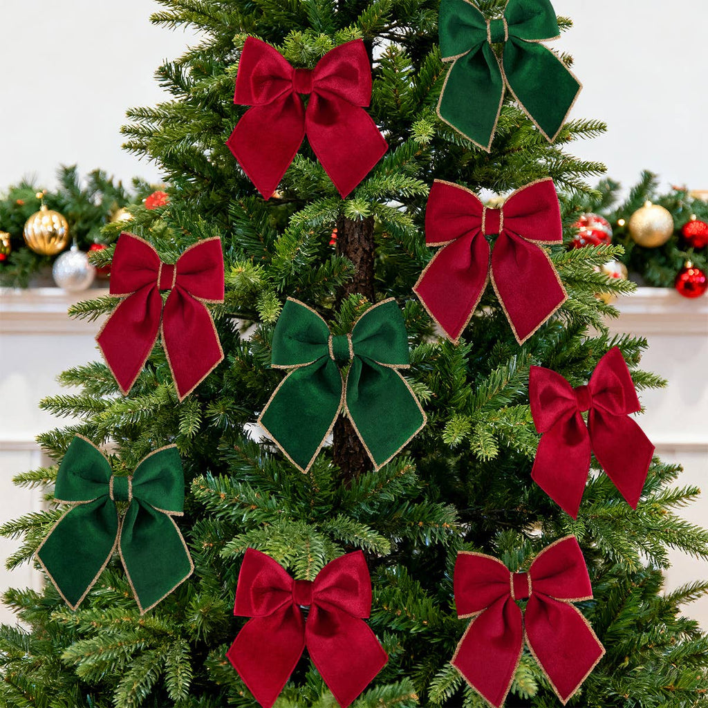 Velvet Christmas Bow Decoration in Three Sizes