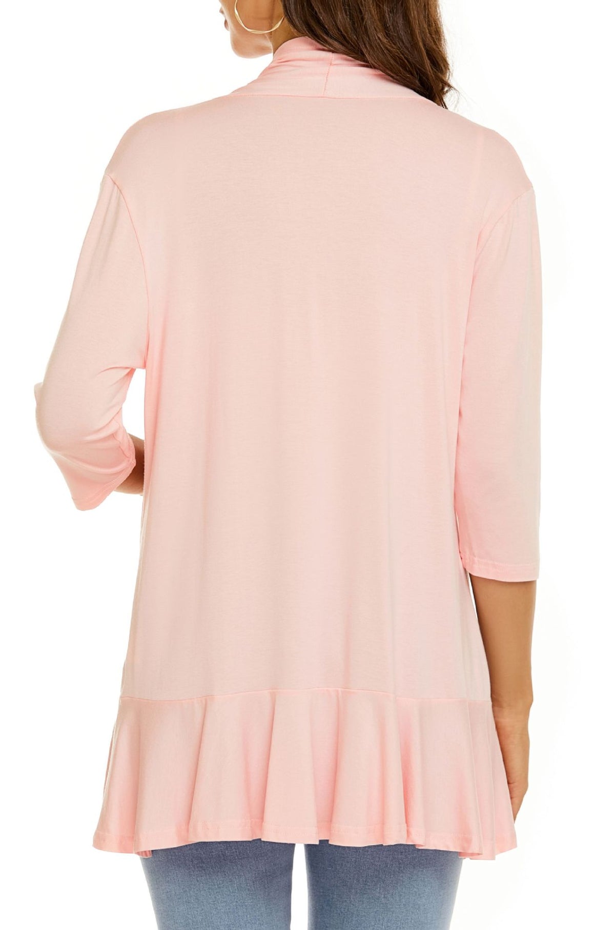 Ruffle Hem Open Front Cardigan Jacket - view 4