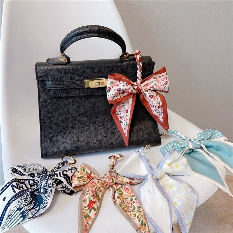 Two Tone Satin Bow Bag Charm - view 1