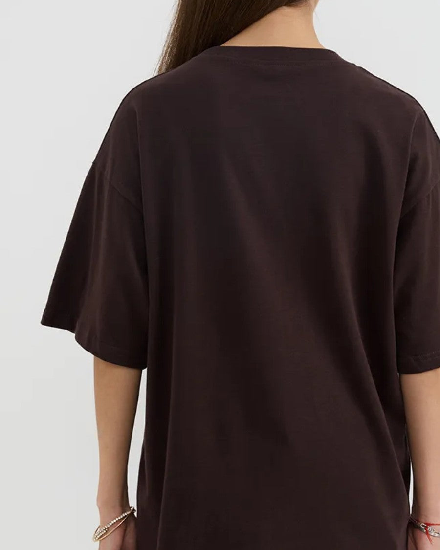 Breakfast Toast Graphic Oversized Tee - Coffee - 3