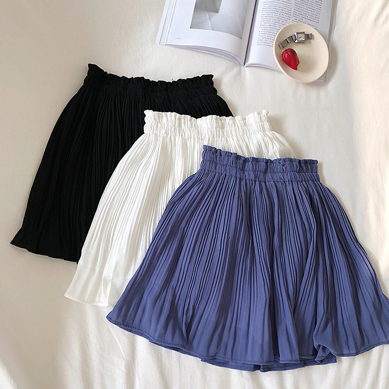 High Waist Pleated Mini Skirt With Shorts - view 1