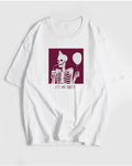 Skeleton Graphic Oversized Cotton Tee - White