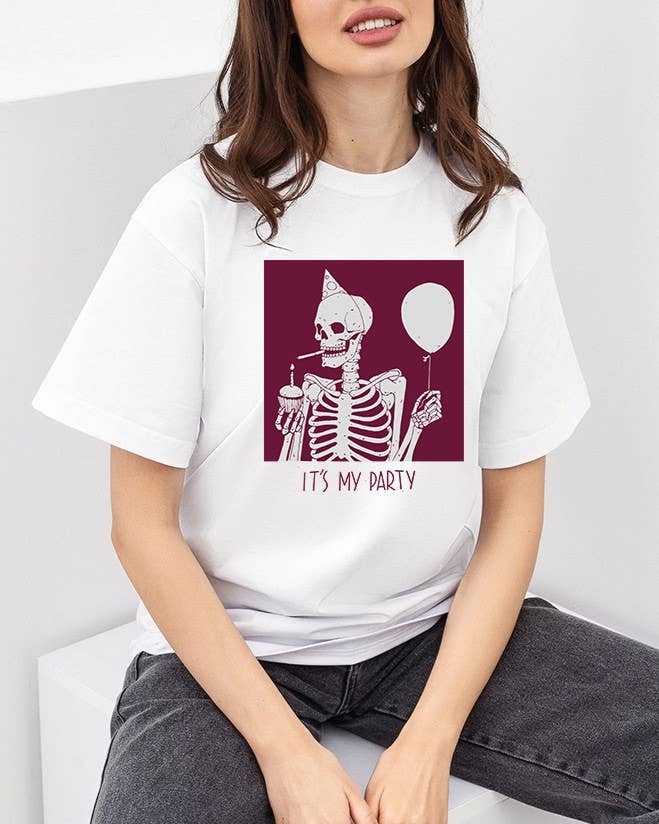 Skeleton Graphic Oversized Cotton Tee