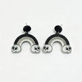 Halloween Rainbow Arch Acrylic Drop Earrings - Black
