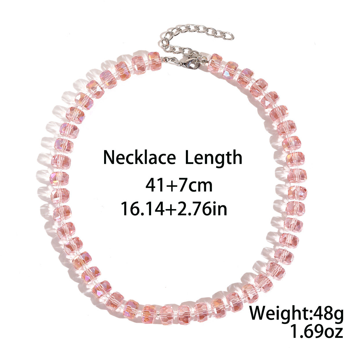Pastel Faceted Crystal Bead Shell & Dolphin Necklace - view 2