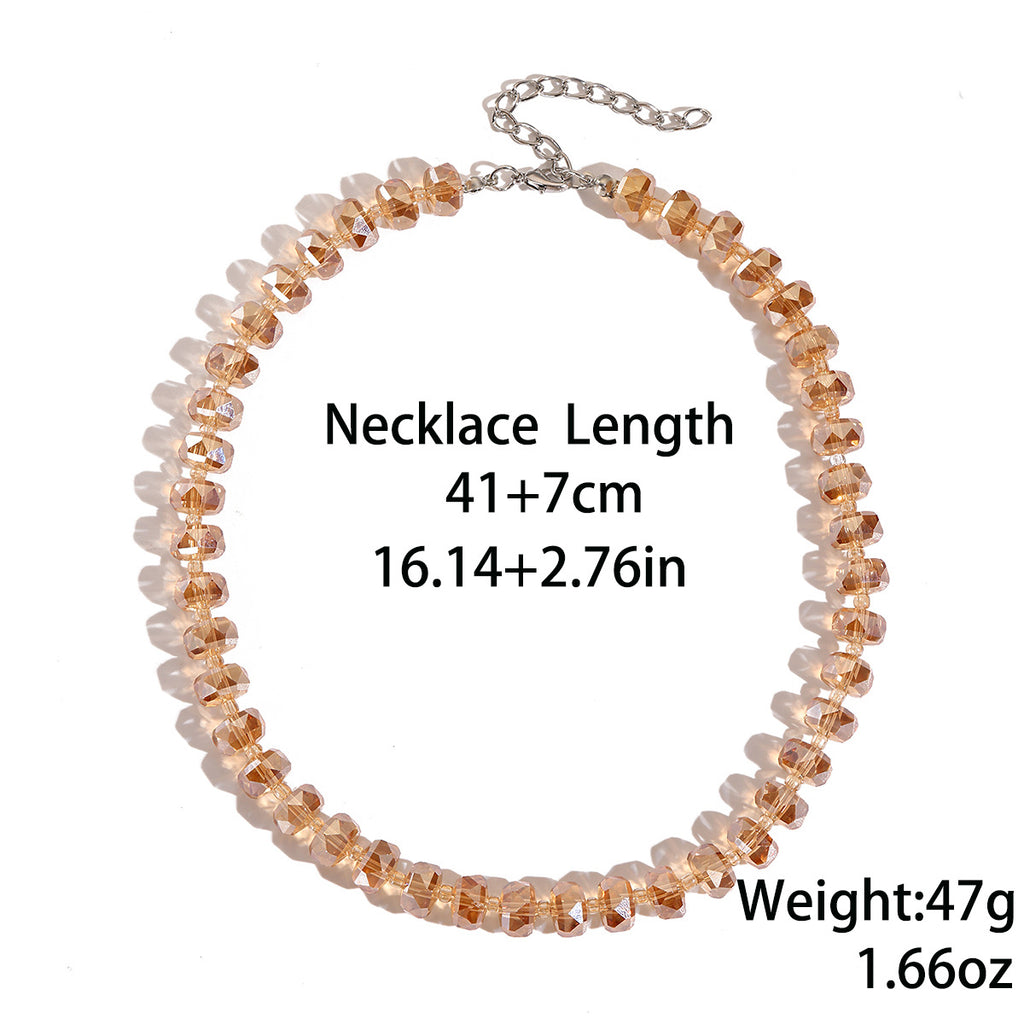 Pastel Faceted Crystal Bead Shell & Dolphin Necklace - view 3