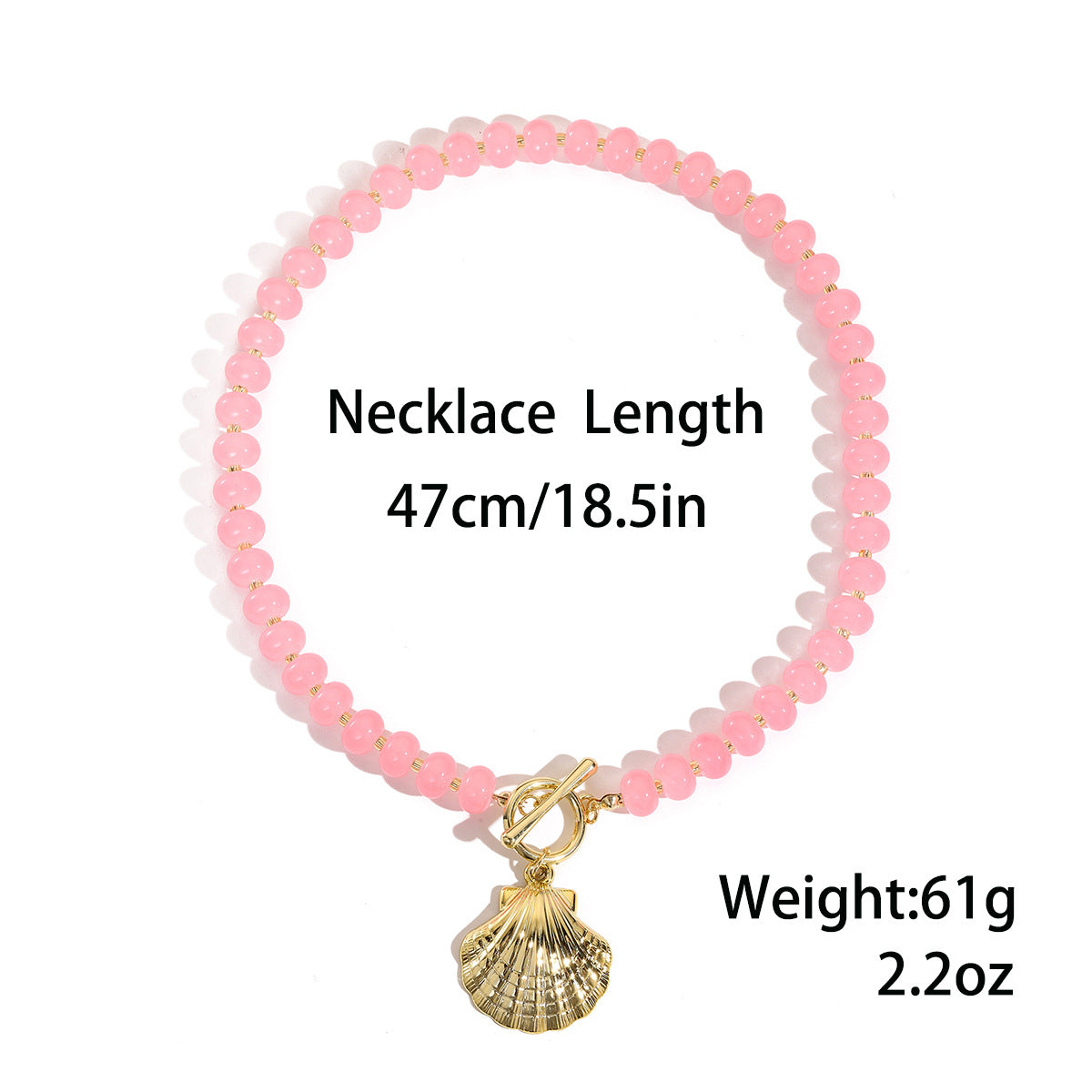 Pastel Faceted Crystal Bead Shell & Dolphin Necklace - view 6