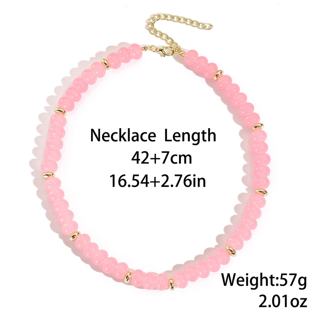 Pastel Faceted Crystal Bead Shell & Dolphin Necklace - view 8
