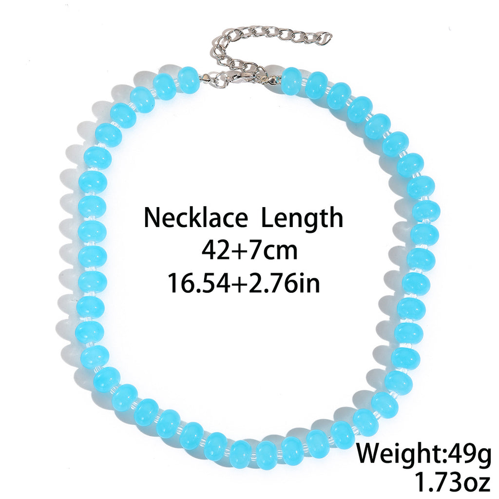 Pastel Faceted Crystal Bead Shell & Dolphin Necklace - view 9