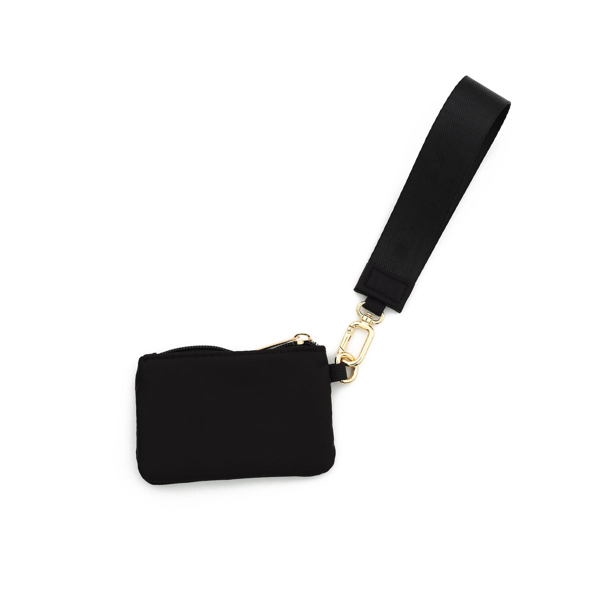 Mini Zip Coin Purse Wristlet Keychain - Black - 1