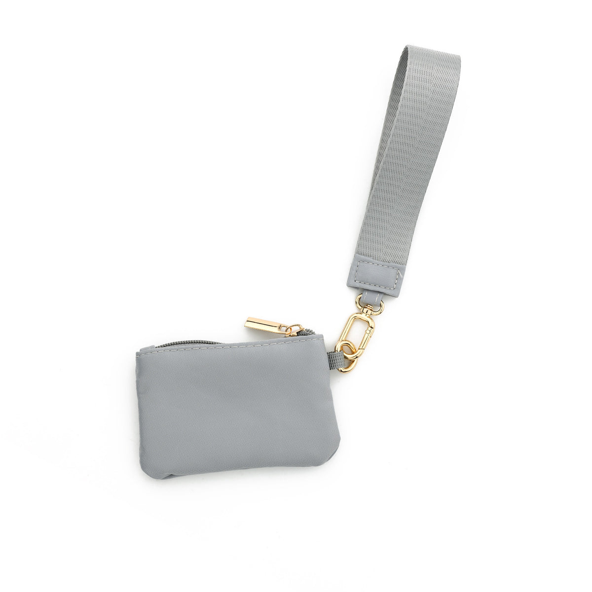 Mini Zip Coin Purse Wristlet Keychain - Grey